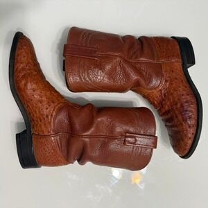 Dan Post Brown‎ leather ostrich boots